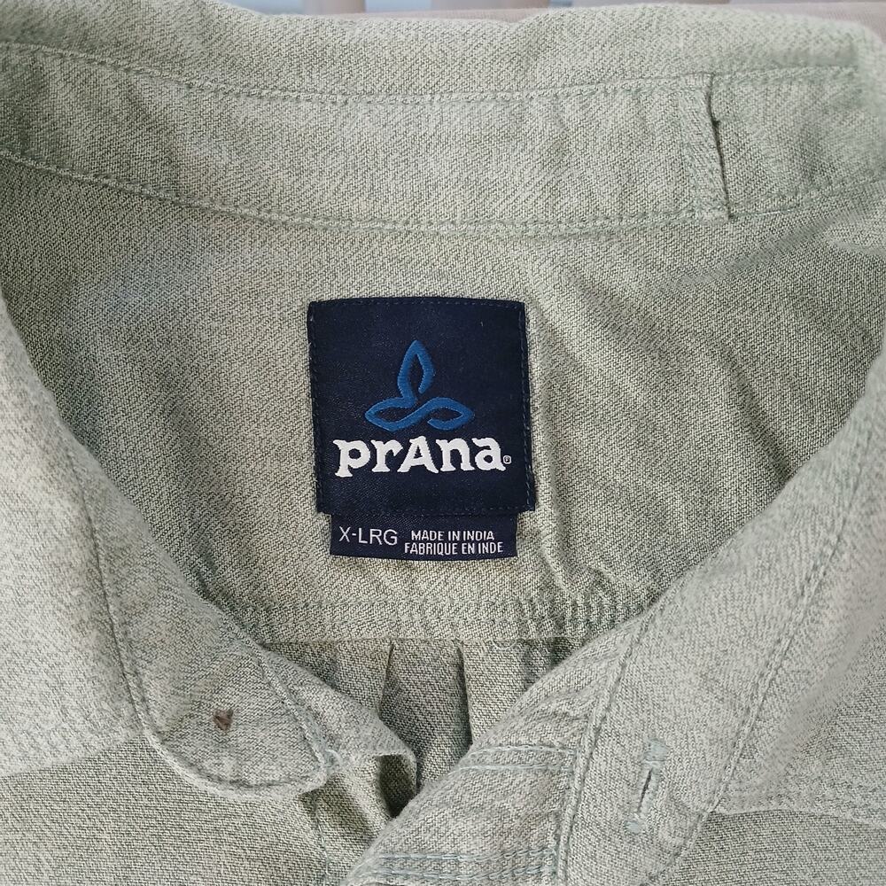 Prana Breathe Casual Button-up Shirt X-LRG missing tags green short sleeve - Picture 8 of 14